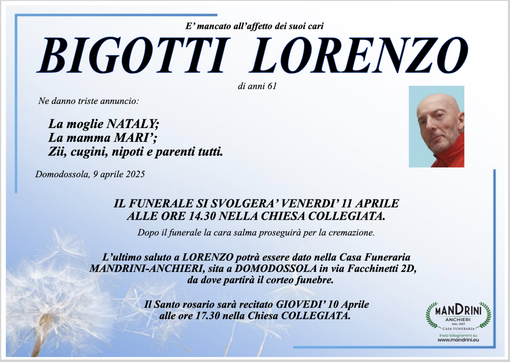 Bigotti Lorenzo di anni 61