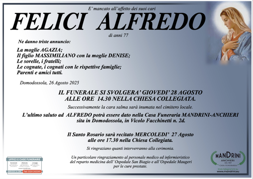 Felici Alfredo di anni 77