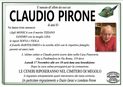 Claudio Pirone di anni 83