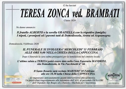 Teresa Zonca ved. Brambati classe 1929