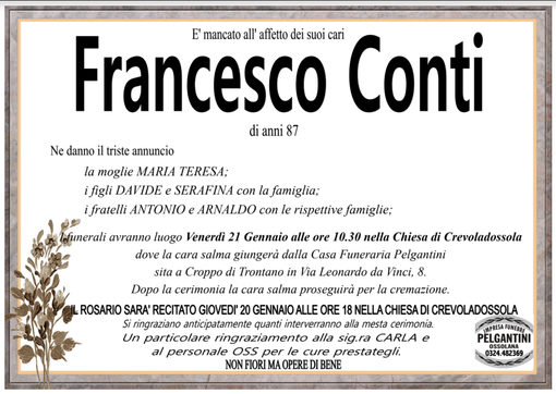 Francesco Conti di anni 87 Francesco Conti di anni 87