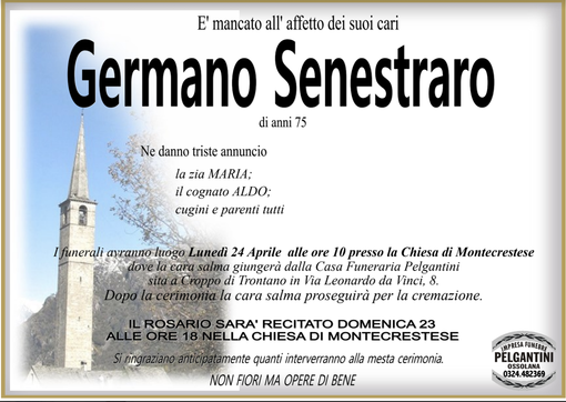 Germano Senestraro di anni 75