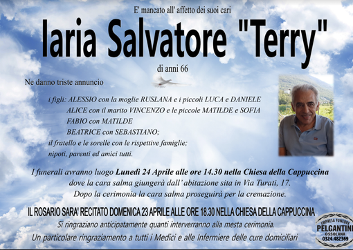 Iaria Salvatore "Terry" di anni 66 Iaria Salvatore "Terry" di anni 66