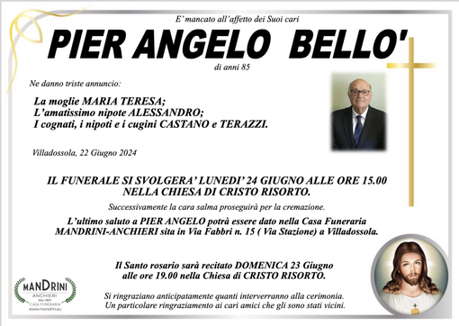 Pierangelo Bellò di anni 85