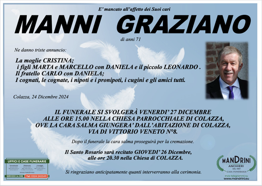 Manni Graziano di anni 71