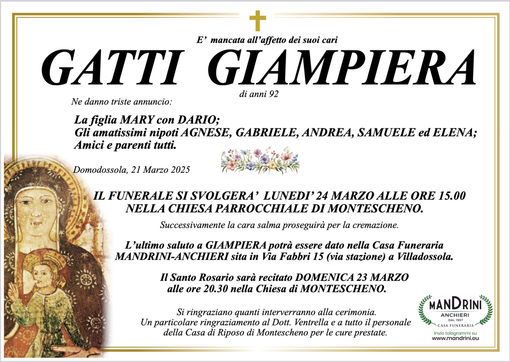 Gatti Giampiera di anni 92