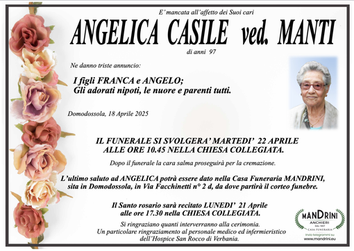 Angelica Casile ved. Manti di anni 97 Angelica Casile ved. Manti di anni 97
