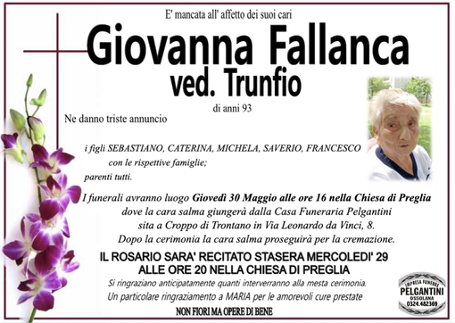 Giovanna Fallanca ved. Trunfio 93 anni