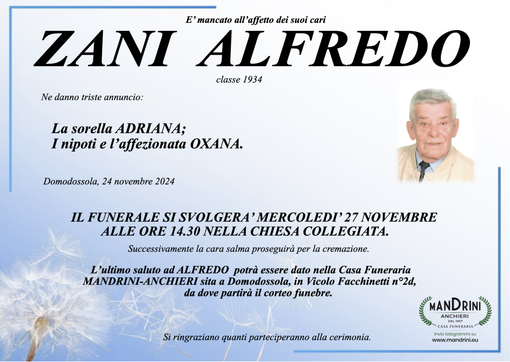 Zani Alfredo di anni 84