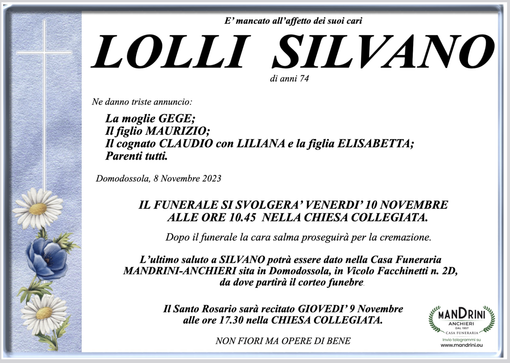 Lolli Silvano di anni 74