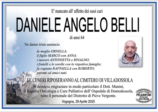 Daniele Angelo Belli di anni 64