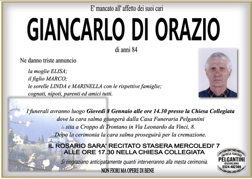 Giancarlo Di Orazio di anni 84