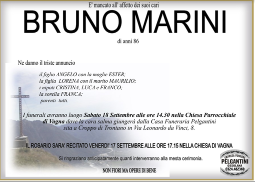 Bruno Marini di anni 86