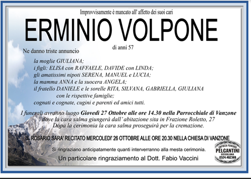 Erminio Volpone di anni 57 Erminio Volpone di anni 57
