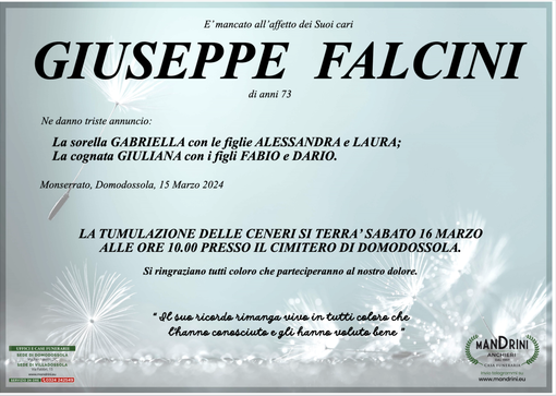 Giuseppe Falcini di anni 73