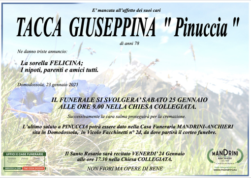 Tacca Giuseppina "Pinuccia" di anni 78