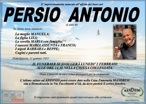 Persio Antonio di anni 66 Persio Antonio di anni 66