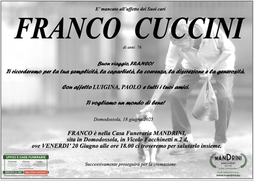 Franco Cuccini di anni 76