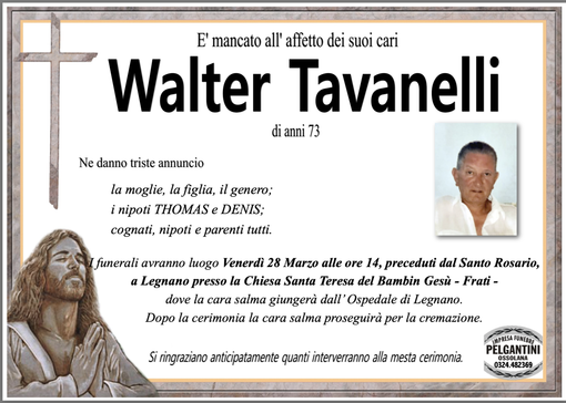 Walter Tavanelli di anni 73
