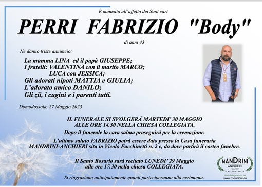 Perry Fabrizio "Body" di anni 43 Perry Fabrizio "Body" di anni 43