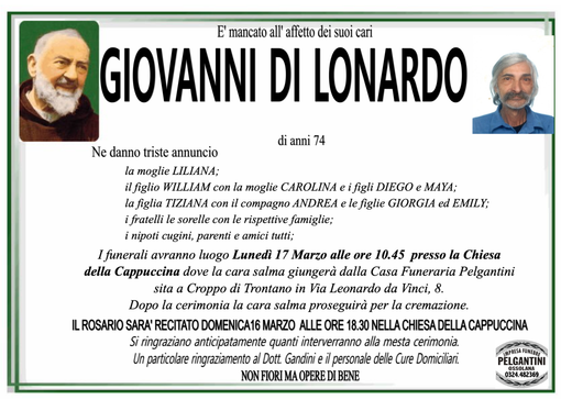 Giovanni Di Lonardo di anni 74