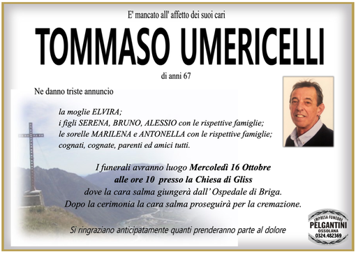 Tommaso Umericelli di anni 67