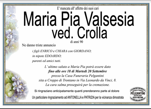 Maria Pia Valsesia ved. Crolla di anni 90