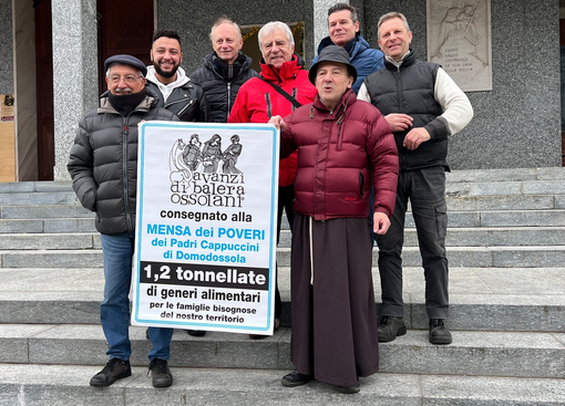 Gli Avanzi di Balera Ossolani donano 1,2 tonnellate di generi alimentari ai poveri