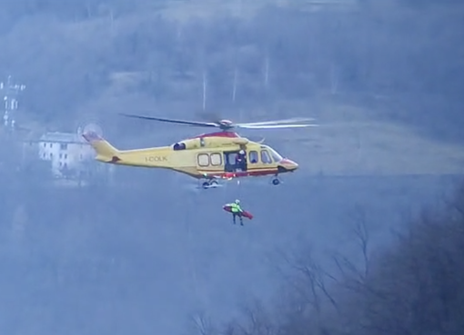 Si infortuna sopra Preglia, crevolese recuperato con il verricello dall'elicottero del 118 VIDEO