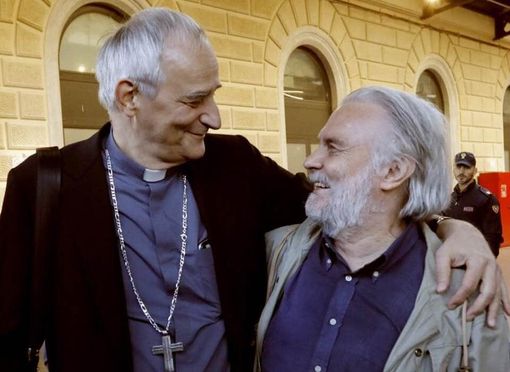 Il cardinal Zuppi e Roberto Morgantini Il cardinal Zuppi e Roberto Morgantini