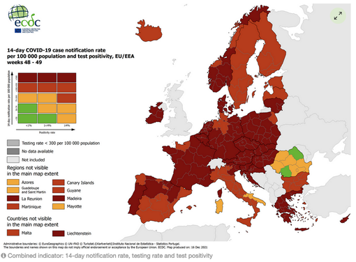 Mappe Europea dei contagi, il Piemonte in rosso Mappe Europea dei contagi, il Piemonte in rosso