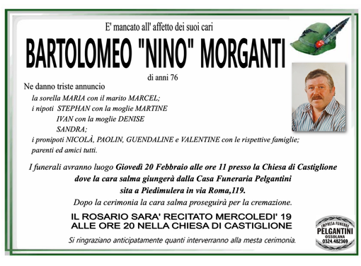 Bartolomeo "Nino" Morganti di anni 76