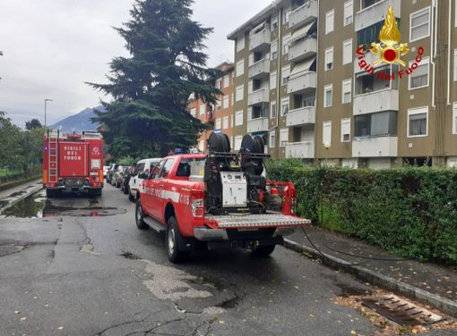 Principio di incendio su un balcone a Domodossola Principio di incendio su un balcone a Domodossola