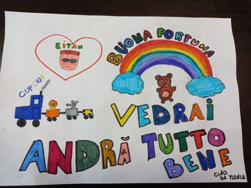 Tanti disegni e messaggi di vicinanza a Eitan anche dai bambini della valle Vigezzo