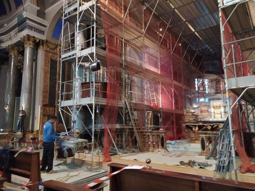 Partito il restauro dell’abside della Collegiata Partito il restauro dell’abside della Collegiata