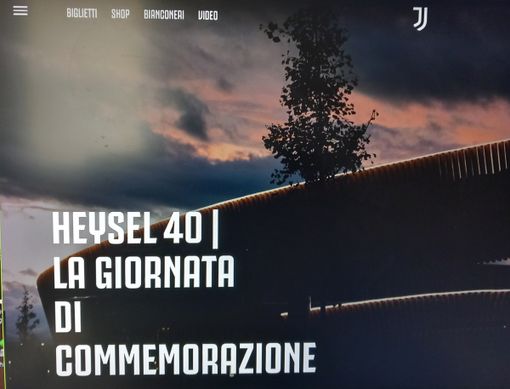 Così il sito della Juventus oggi ricorda la tragedia