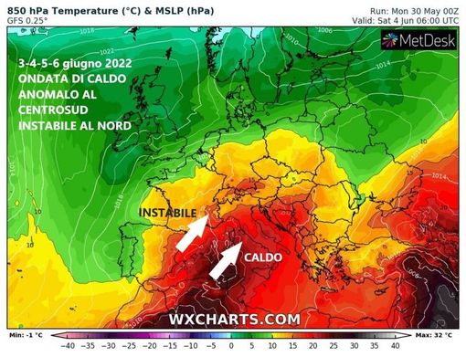 Torna il caldo, tempo instabile con possibili temporali fino al 6 giugno