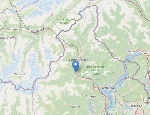 Scossa di terremoto registrata a Piedimulera