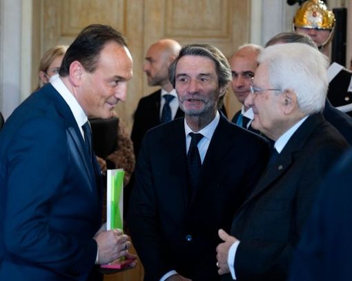 Passaggio di consegne tra Fontana e Cirio alla presenza del presidente Mattarella
