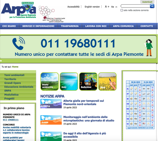 Arpa Piemonte, il sito dell'Agenzia accessibile anche a persone con disabilità Arpa Piemonte, il sito dell'Agenzia accessibile anche a persone con disabilità