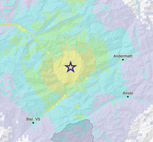 Il terremoto di Oberwald (Vallese) largamente percepito