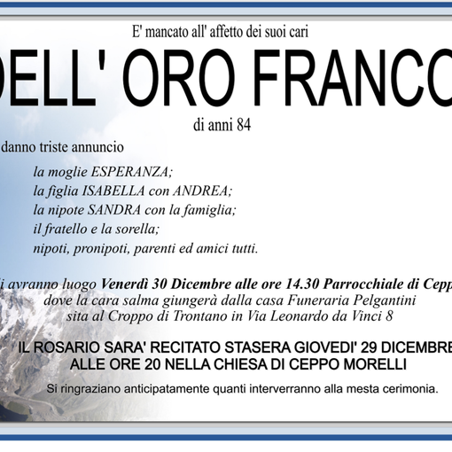 Dell'Oro Franco di anni 84