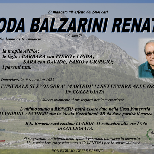 Roda Balzarini Renato di anni 78