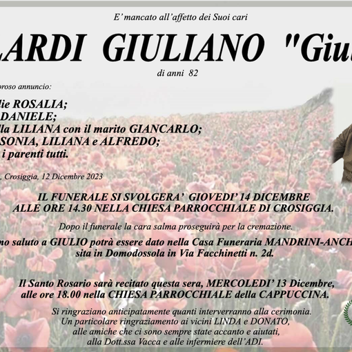 Gilardi Giuliano &quot;Giulio&quot;di anni 82
