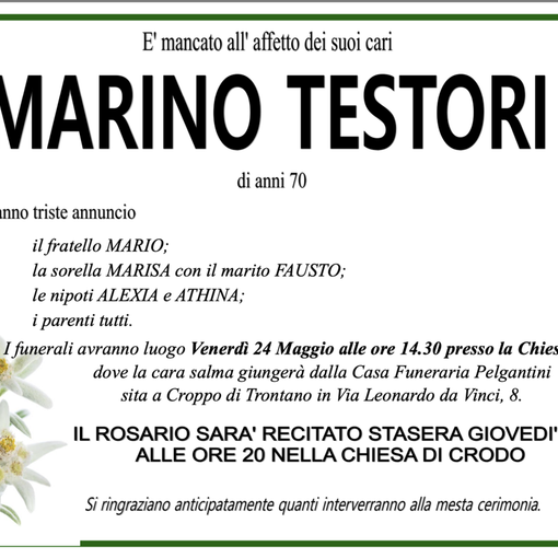 Marino Testori di anni 70