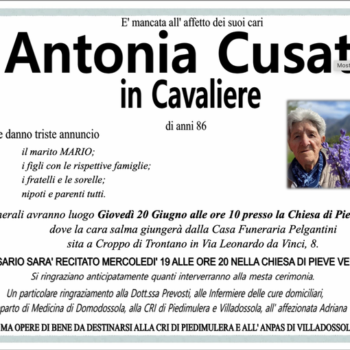 Antonia Cusati in Cavaliere di anni 86
