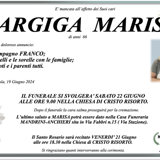 Bargiga Marisa di anni 66
