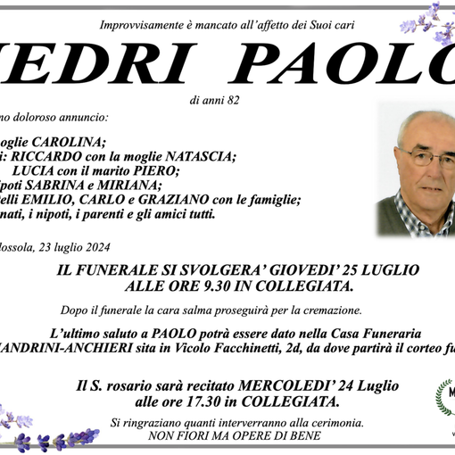 Medri Paolo di anni 82