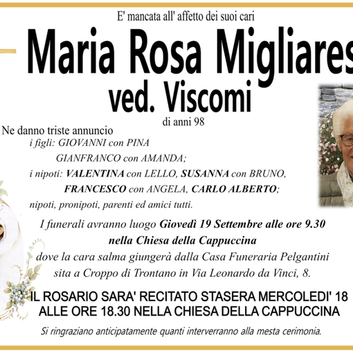 Maria Rosa Migliarese ved. Viscomi di anni 98