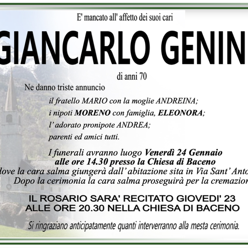 Giancarlo Genini di anni 70